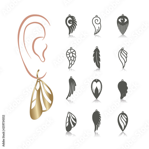 Fototapeta Naklejka Na Ścianę i Meble -  set of earrings