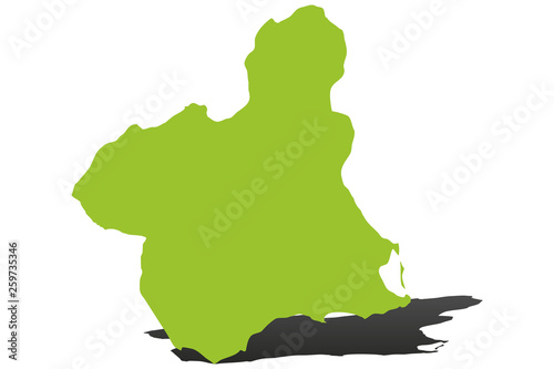 Mapa verde de Murcia.