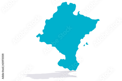 Mapa azul de Navarra.