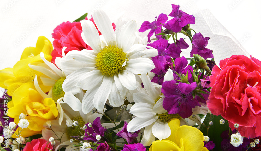 bouquet of flowers isolated on white background