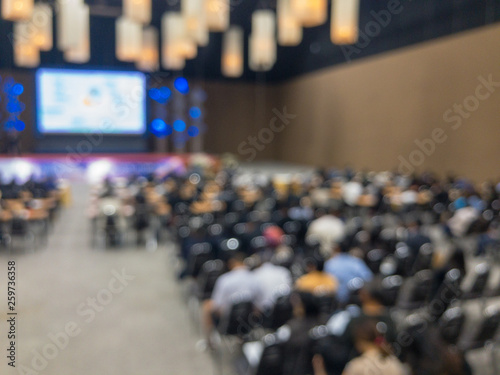 Wallpaper Mural blurry of group people on big seminar conference hall Torontodigital.ca