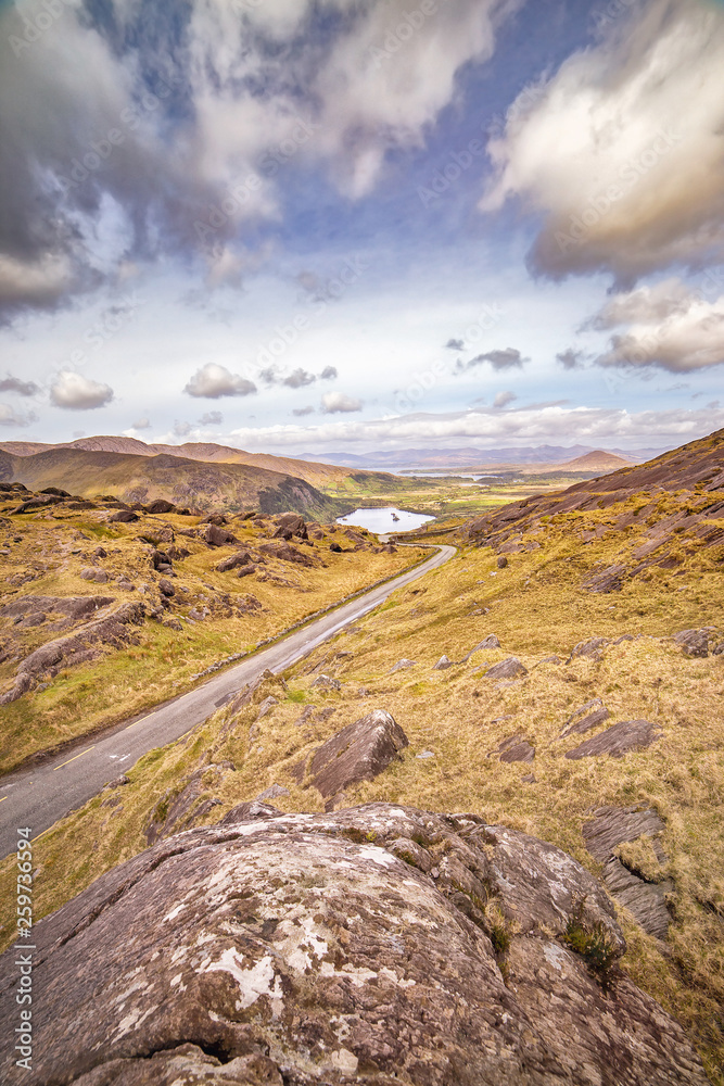 Landscape with a road to the Glanmore lake Landscape with a road to the Glanmore lake