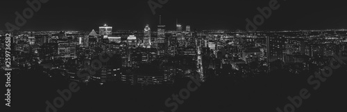 Montreal at night, black and white
