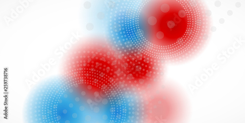 Abstract background with blurred dotted colorful circles, techno bubbles. Vector illustration eps 10