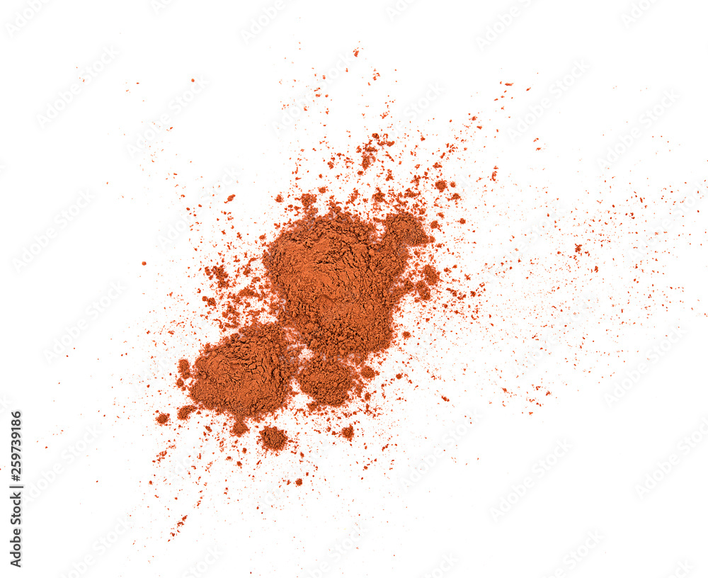 cocoa powder isolated on a white