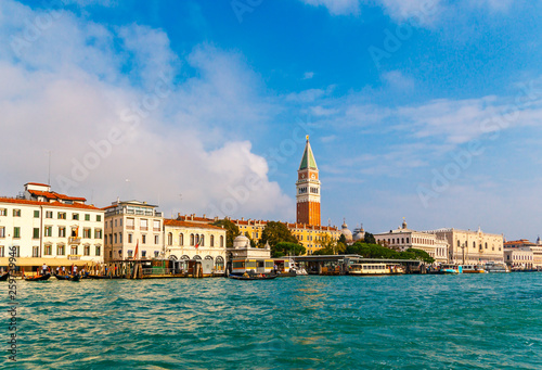 St. Mark's square San Marco , campanile cathedral tower and Doge's Palace, Venice, Italy