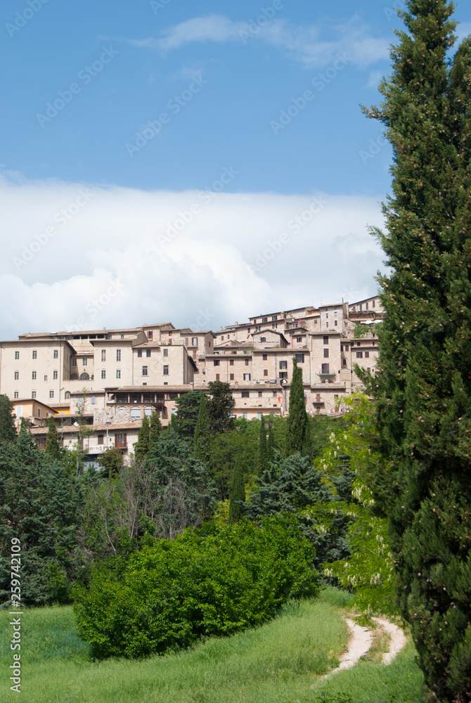Little part of characteristic Assisi city