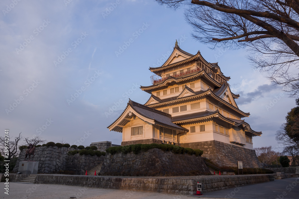 Chiba, Japan, 03/14/2019 , Chiba castle, also, Chiba folk museum in Inohana park.