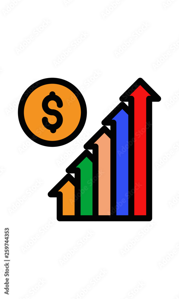 Pixel perfect icon. Finance increase Pixel perfect icon. Finance increase