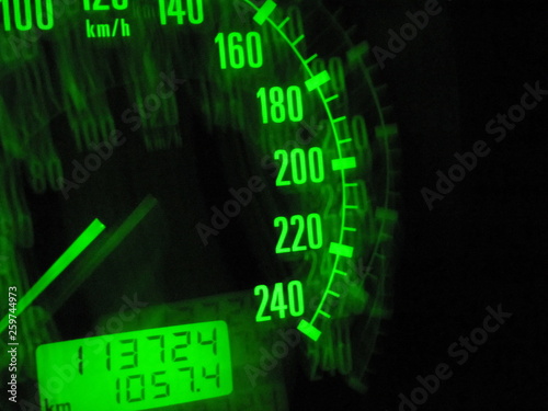 speedometer on black background