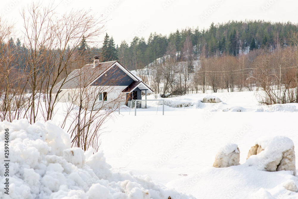 white house winter in the forest white house winter in the forest