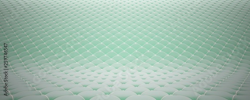 Quilted fabric surface. Turquoise velvet and white leather. Option 2