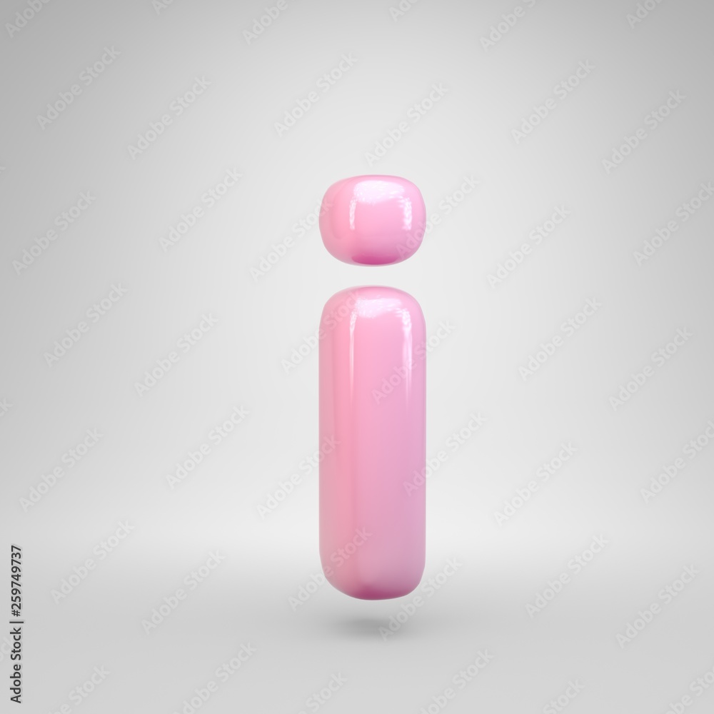 Bubble Gum pink letter I lowercase isolated on white background Bubble Gum pink letter I lowercase isolated on white background