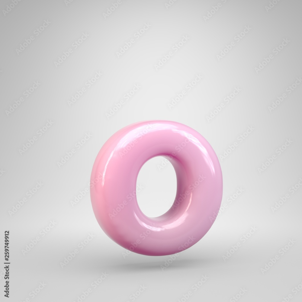 Bubble Gum pink letter O lowercase isolated on white background Bubble Gum pink letter O lowercase isolated on white background