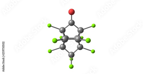 Kepone molecular structure isolated on white