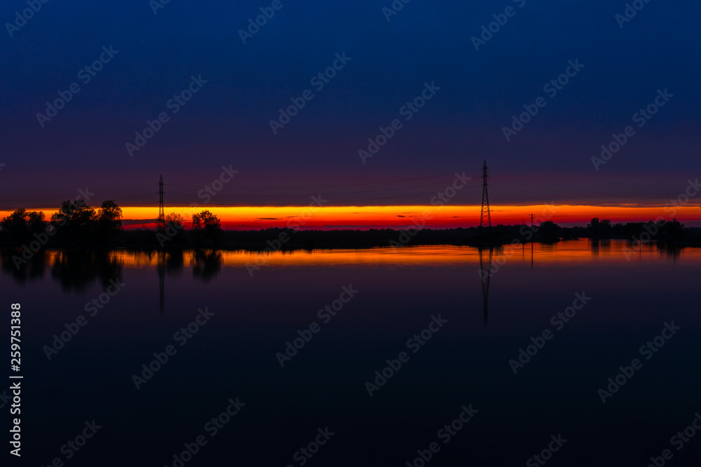 Amazing Sunset At The Danubian Delta