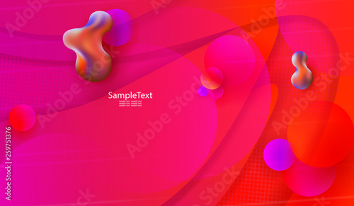 Red elegant composition with abstract shapes and geometric shapes