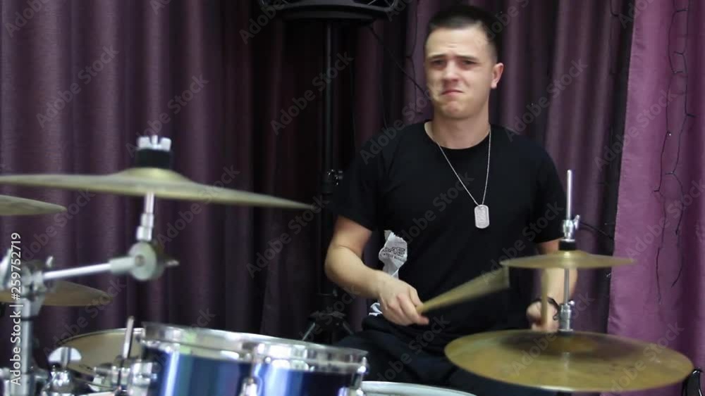 Professional drummer playing drums Professional drummer playing drums