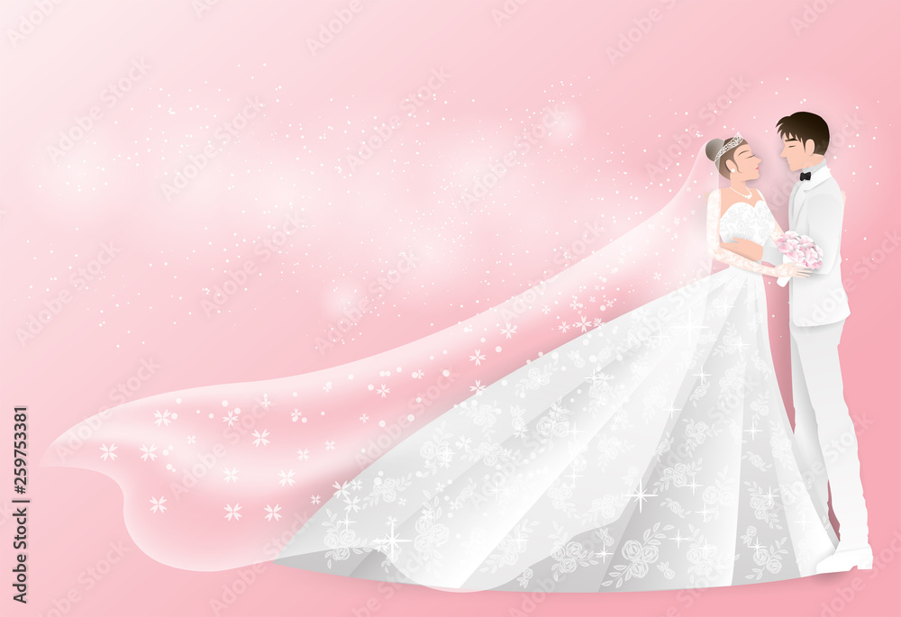 beautiful perfect elegant wedding love couples on pink background.vector beautiful perfect elegant wedding love couples on pink background.vector