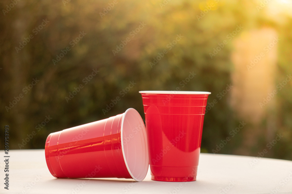 Beer Pong Red Plastic Cups