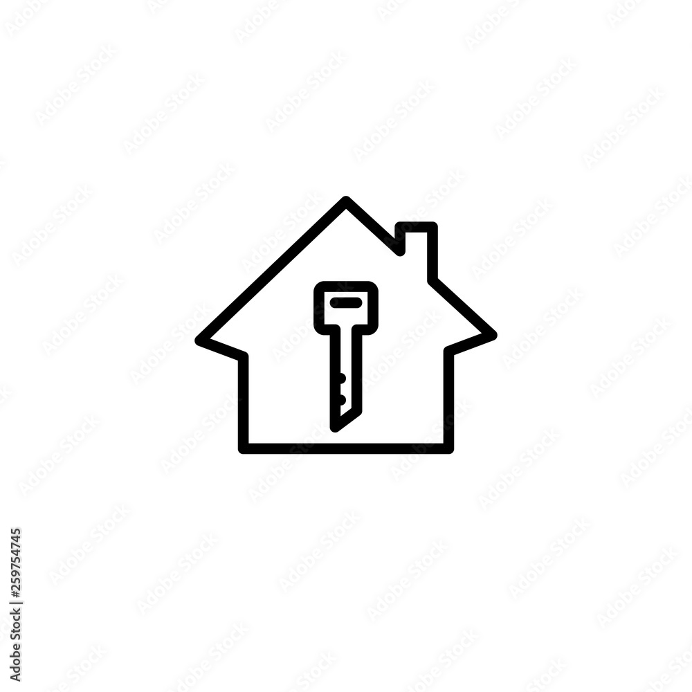lock icon, property set in outline black style, vector lock icon, property set in outline black style, vector
