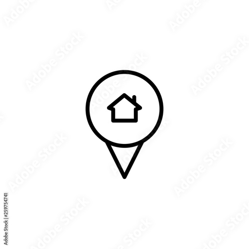 location icon, property set in outline black style, vector © LUTFIX