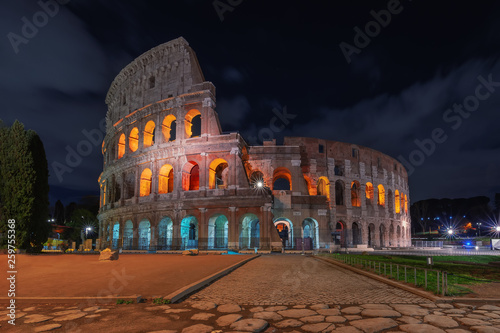 Rome, Italy. The Colosseum or Coliseum at night
