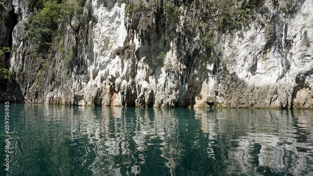 tropical landscape on chiao lan lake in khao sok tropical landscape on chiao lan lake in khao sok