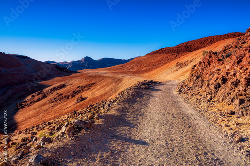 road in rock desert