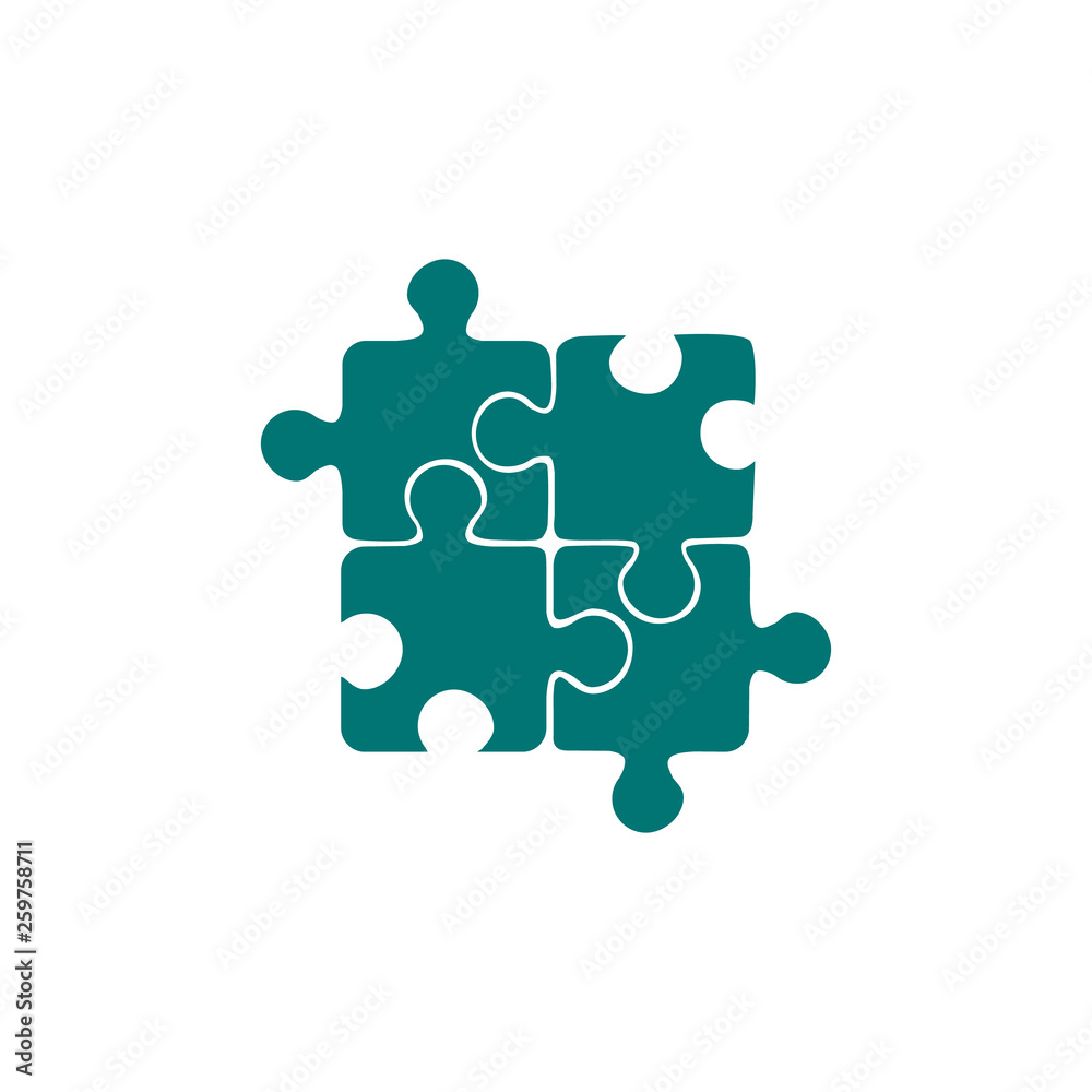 Fototapeta premium Best blue puzzle icon. Vector illustration