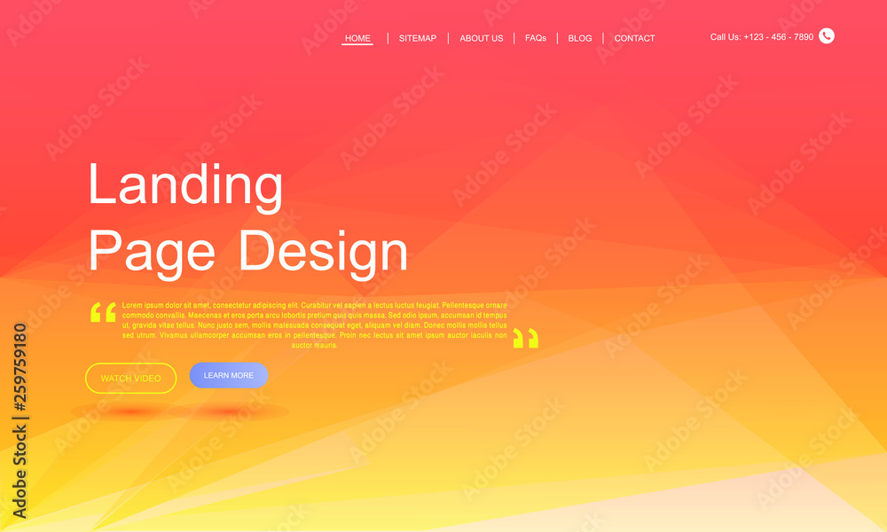 Fototapeta premium Trendy Website template. Landing page design. Minimal geometric abstract graphic elements. Vector illustration