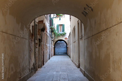Narrow old street in Venice Italy © Inna
