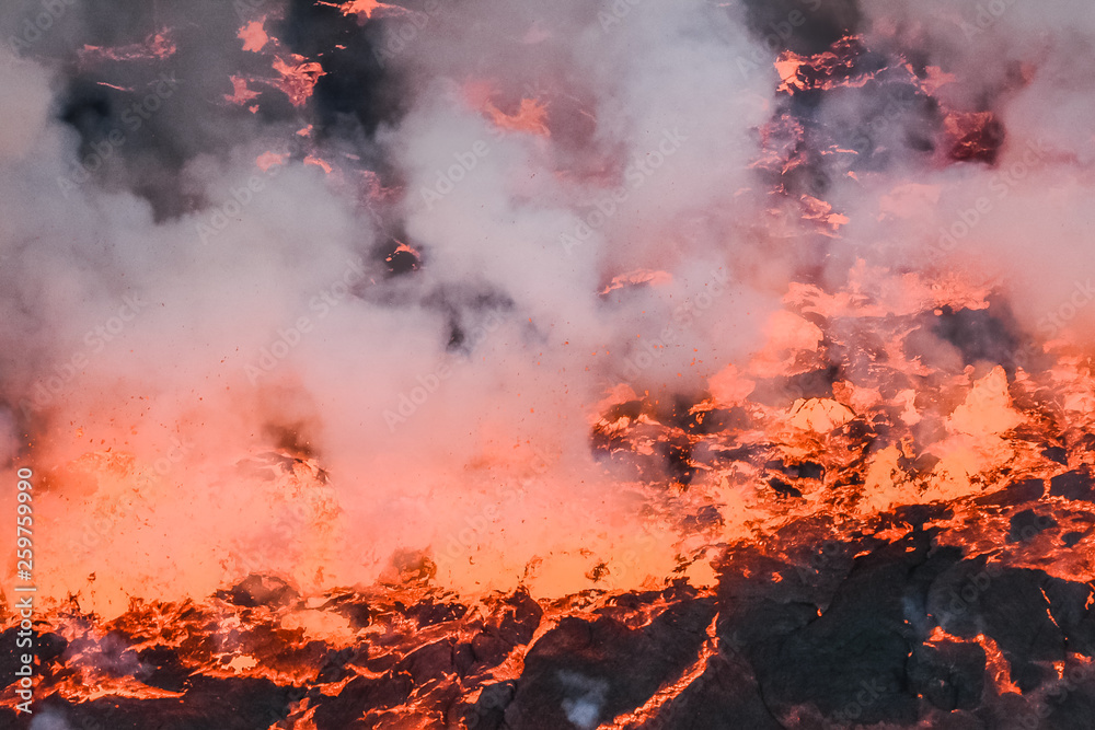 Active volcano lava fire