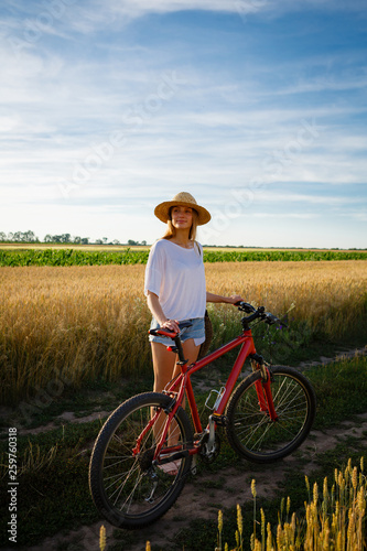 Fototapeta Naklejka Na Ścianę i Meble -  girl on bicycle