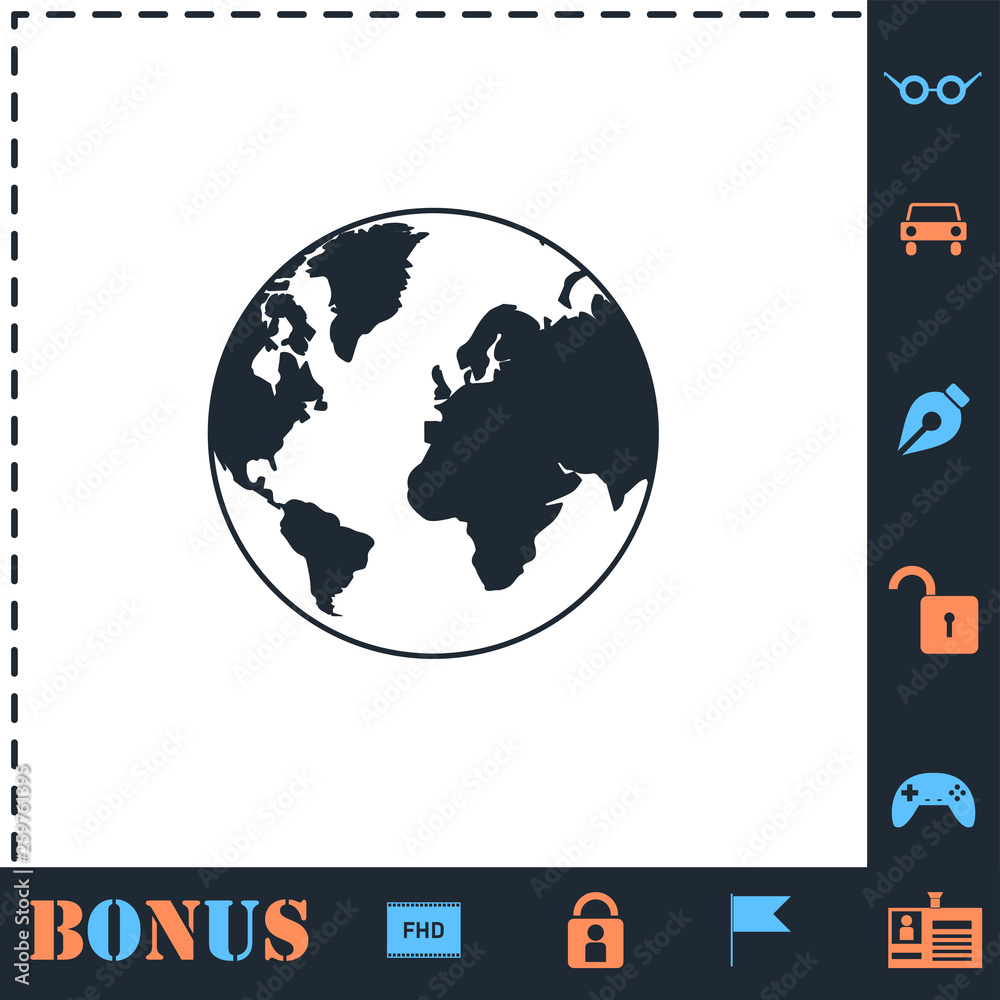 Earth icon flat Earth icon flat