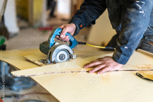 carpenter in workshop
