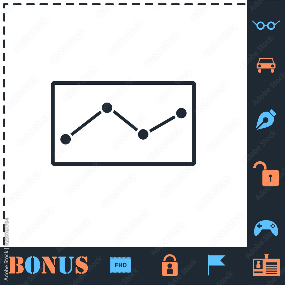 Graph down icon flat Graph down icon flat