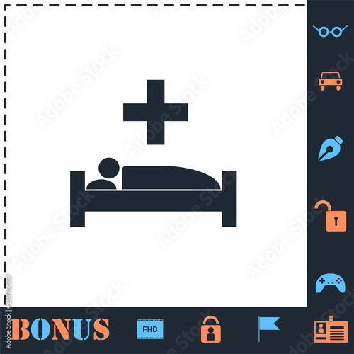 Hospital icon flat