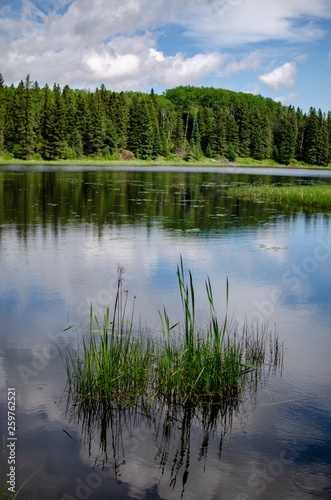 Tranquil landscape scene at Hickey Lake at Duck Mountain Provincial Park