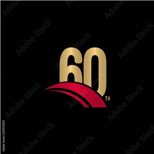 60 Year Anniversary Vector Template Design Illustration
