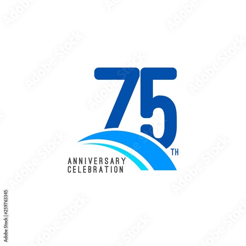 75 Year Anniversary Celebration Vector Template Design Illustration