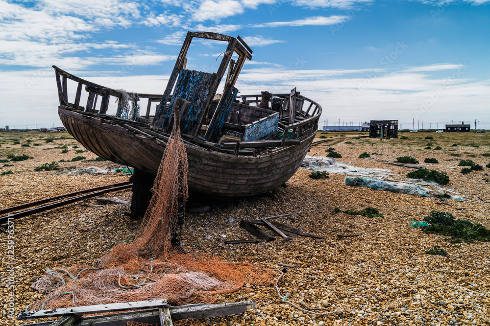 Abandoned fishing boat, Dungeness