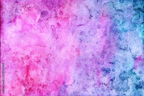 Abstract magenta watercolor background. Aquarelle shades paper textured illustration for design.