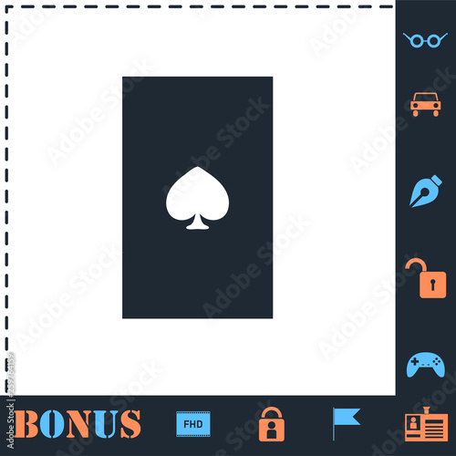 Playing card icon flat