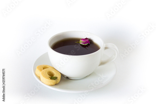 cup of tea with traditional arabic cookies. Barazik Ma’amol, GHRAYBEH
