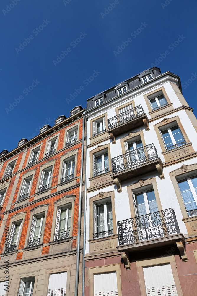 Classical Uptown Apartment Buildings in France