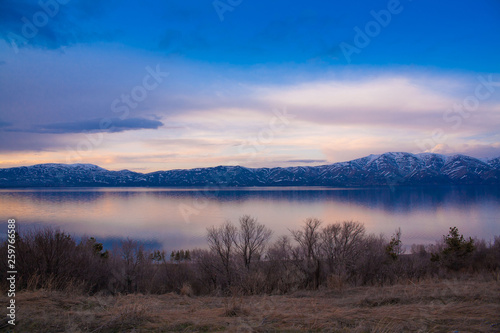 Armenia. lake Sevan spring day 