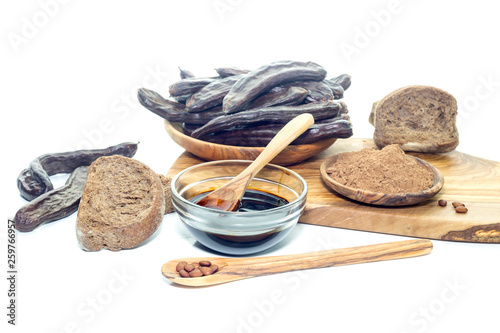 Photos Carob pods and products made of it