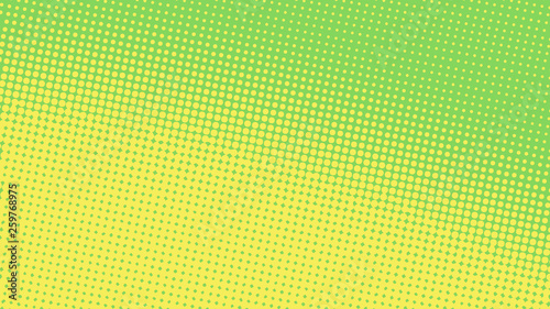 Bright pop art background in green and yellow colors dot haltone retro style, vector illustation full hd