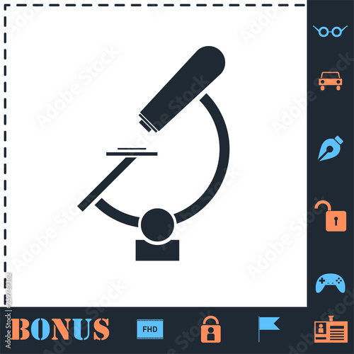 Microscope icon flat